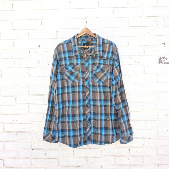 Prana Western Snap Front Shirt Size XL - Picture 1 of 8